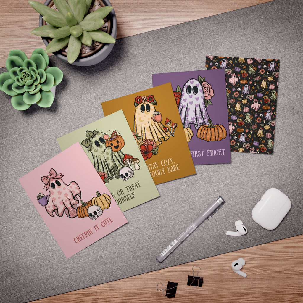 Dead Cute Ghost Greeting Cards, 5-Pack