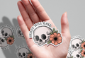 Heads Will Roll Skull Vinyl Sticker